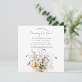 Waterverf Wildflower Mama naar Bee Baby shower Kaart (Staand voorkant)