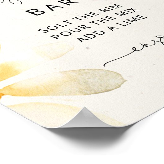 Waterverf wildflower margarita Bar Poster (Hoek)