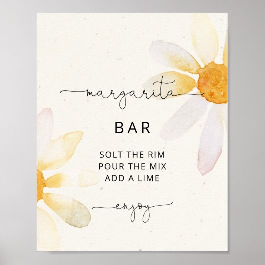 Waterverf wildflower margarita Bar Poster (Voorkant)
