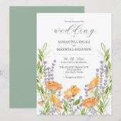 Waterverf Wildflower Maximalist Wedding Theme Kaart (Voorkant / Achterkant)