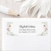Waterverf Wildflower Meadow Baby shower Adres Etiket (Insitu)