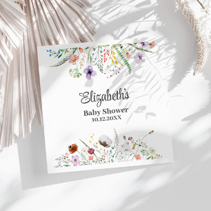 Waterverf Wildflower Meadow Baby shower Servet