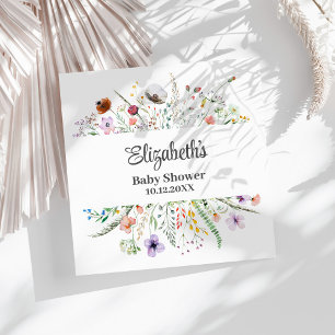 Waterverf Wildflower Meadow Baby shower Servet
