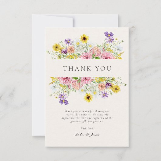 Waterverf Wildflower Meadow Bedankkaart (Voorkant)