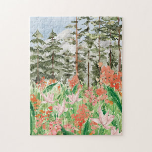 Waterverf Wildflower Meadow Bloemen Legpuzzel