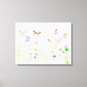 Waterverf Wildflower Meadow Canvas Print (Voorkant)
