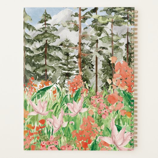 Waterverf Wildflower Meadow Floral Maandelijks 202 Planner (Achterkant)