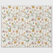 Waterverf Wildflower Meadow Floral Pattern Cadeaupapier (Vlak)