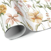 Waterverf Wildflower Meadow Floral Pattern Cadeaupapier (Rol Hoek)
