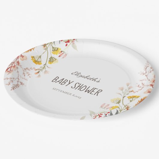 Waterverf Wildflower Meadow Gedroogd Papieren Bordje (Gekanteld)