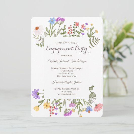 Waterverf Wildflower Meadow Kaart (Staand voorkant)