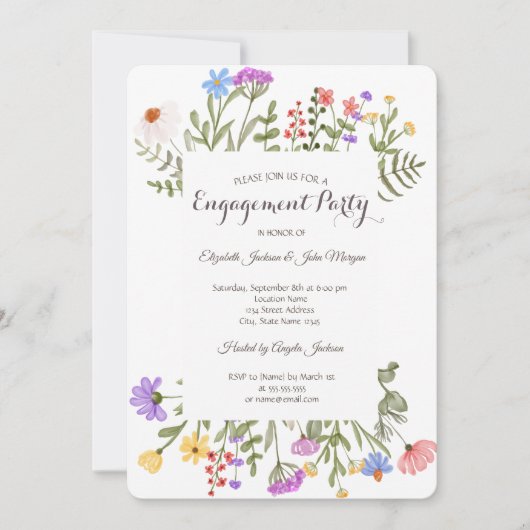 Waterverf Wildflower Meadow Kaart (Voorkant)