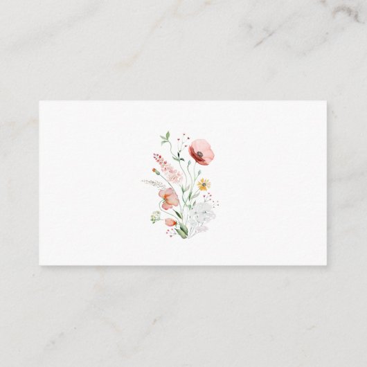 Waterverf Wildflower Meadow Luier Raffle Informatiekaartje (Achterkant)