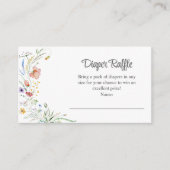 Waterverf Wildflower Meadow Luier Raffle Informatiekaartje (Voorkant)