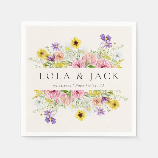 Waterverf Wildflower Meadow Servet (Voorkant)