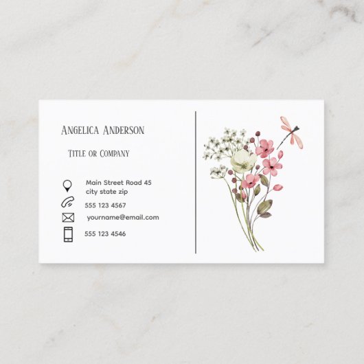 Waterverf Wildflower Meadow Visitekaartje (Achterkant)