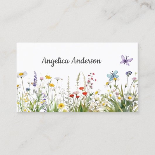 Waterverf Wildflower Meadow Visitekaartje (Voorkant)