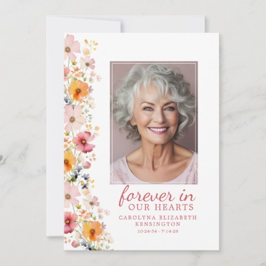 Waterverf Wildflower Memorial Service Programma (Voorkant)