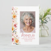 Waterverf Wildflower Memorial Service Programma (Staand voorkant)