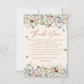 Waterverf Wildflower Memorial viering van het leve Bedankkaart (Voorkant)
