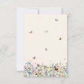 Waterverf Wildflower Memorial viering van het leve Bedankkaart (Achterkant)