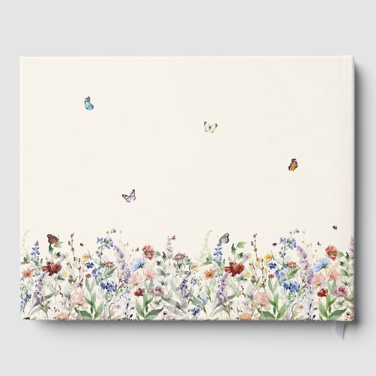 Waterverf Wildflower Memorial viering van het leve Gastenboek (Achterkant)