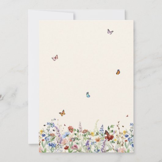 Waterverf Wildflower Memorial viering van het leve Kaart (Achterkant)