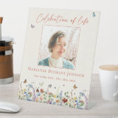 Waterverf Wildflower Memorial viering van het leve Reclamebord Met Voetstuk (Insitu)