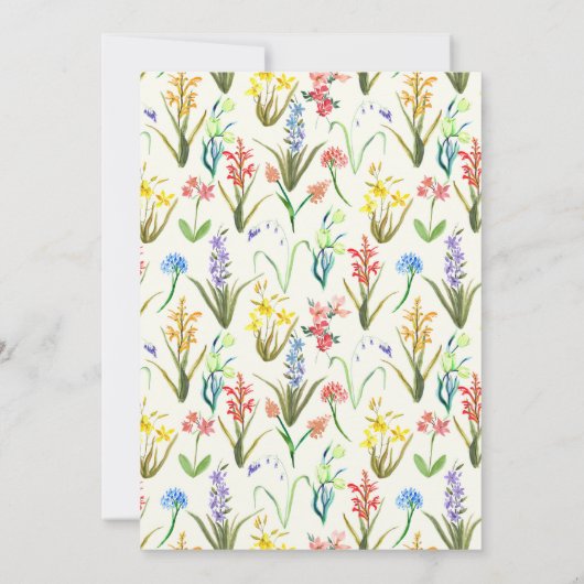 Waterverf Wildflower Millefleur Kaart (Achterkant)