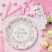 Waterverf Wildflower miss onederland 1e verjaardag Papieren Bordje (Feest)