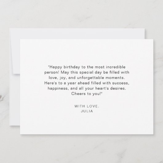 Waterverf Wildflower Modern Script Happy Birthday Kaart (Achterkant)