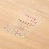 Waterverf Wildflower Moederdag Brunch Acryl Uitnodigingen (Laagn)