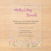 Waterverf Wildflower Moederdag Brunch Acryl Uitnodigingen (Voorkant)
