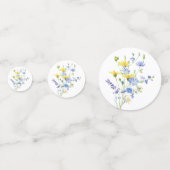 Waterverf Wildflower Monogram Bruiloft Confetti (Voorkanten)