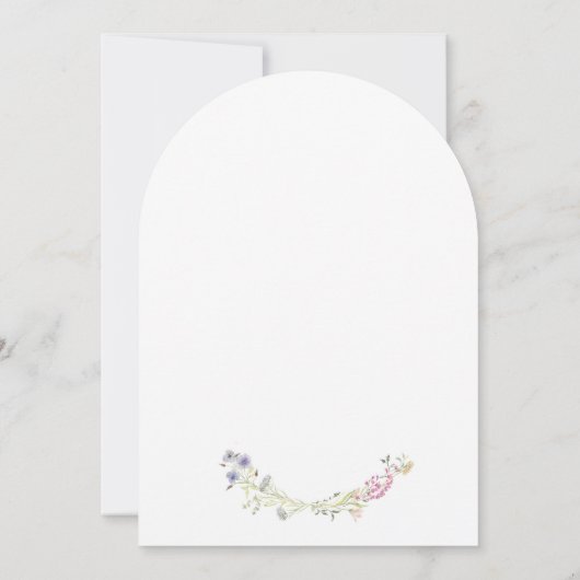 Waterverf Wildflower Monogram Crest Baby shower Kaart (Achterkant)