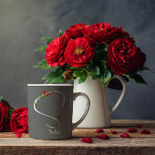 Waterverf Wildflower Monogram Grijze Koffie mok