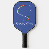Waterverf Wildflower monogram wit rood blauw Pickleball Paddle (Voorkant)