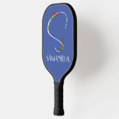 Waterverf Wildflower monogram wit rood blauw Pickleball Paddle (Links)