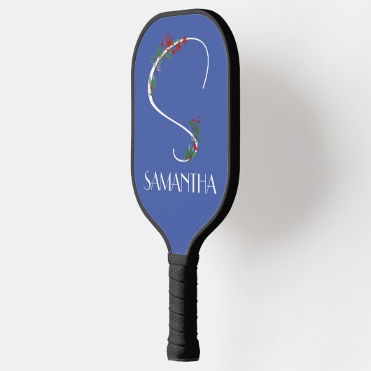 Waterverf Wildflower monogram wit rood blauw Pickleball Paddle (Links)