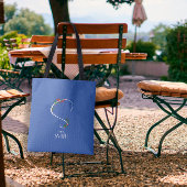 Waterverf Wildflower monogram wit rood blauw Tote Bag