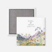 Waterverf Wildflower Mountain bruiloft gunst Magneet (Voorkant / Achterkant)