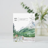 Waterverf Wildflower Mountain | Datum opslaan Aankondigingskaart (Staand voorkant)