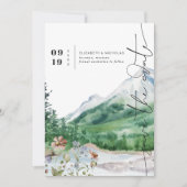 Waterverf Wildflower Mountain | Datum opslaan Save The Date (Voorkant)