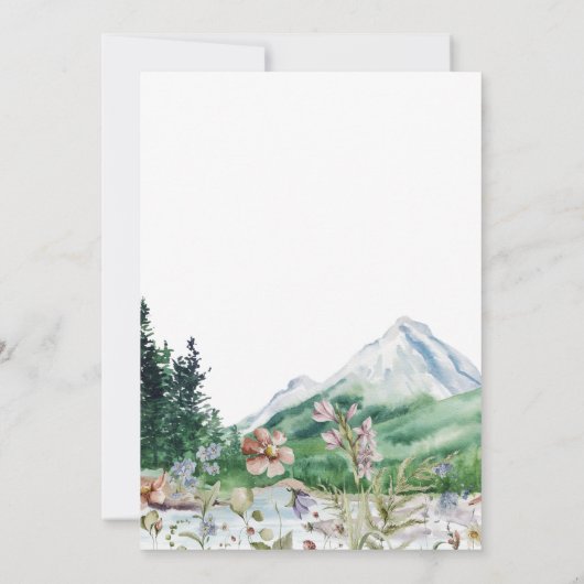 Waterverf Wildflower Mountain | Datum opslaan Save The Date (Achterkant)