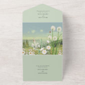 Waterverf Wildflower Mountain Landscape Wedding All In One Uitnodiging (Buitenkant)