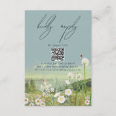 Waterverf Wildflower Mountain Landscape Wedding Informatiekaartje (Voorkant)