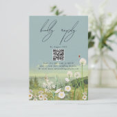 Waterverf Wildflower Mountain Landscape Wedding Informatiekaartje (Staand voorkant)