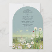 Waterverf Wildflower Mountain Landscape Wedding Kaart (Voorkant)