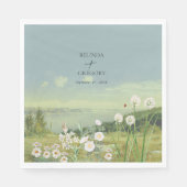 Waterverf Wildflower Mountain Landscape Wedding Servet (Voorkant)