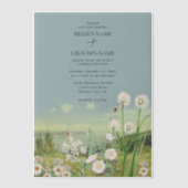 Waterverf Wildflower Mountain Landscape Wedding Vellum Uitnodigingen (Voorkant)